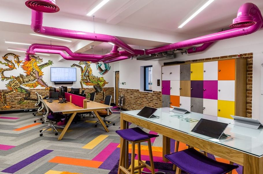 Color Block - Xu hướng thiết kế nội thất văn phòng đa sắc màu